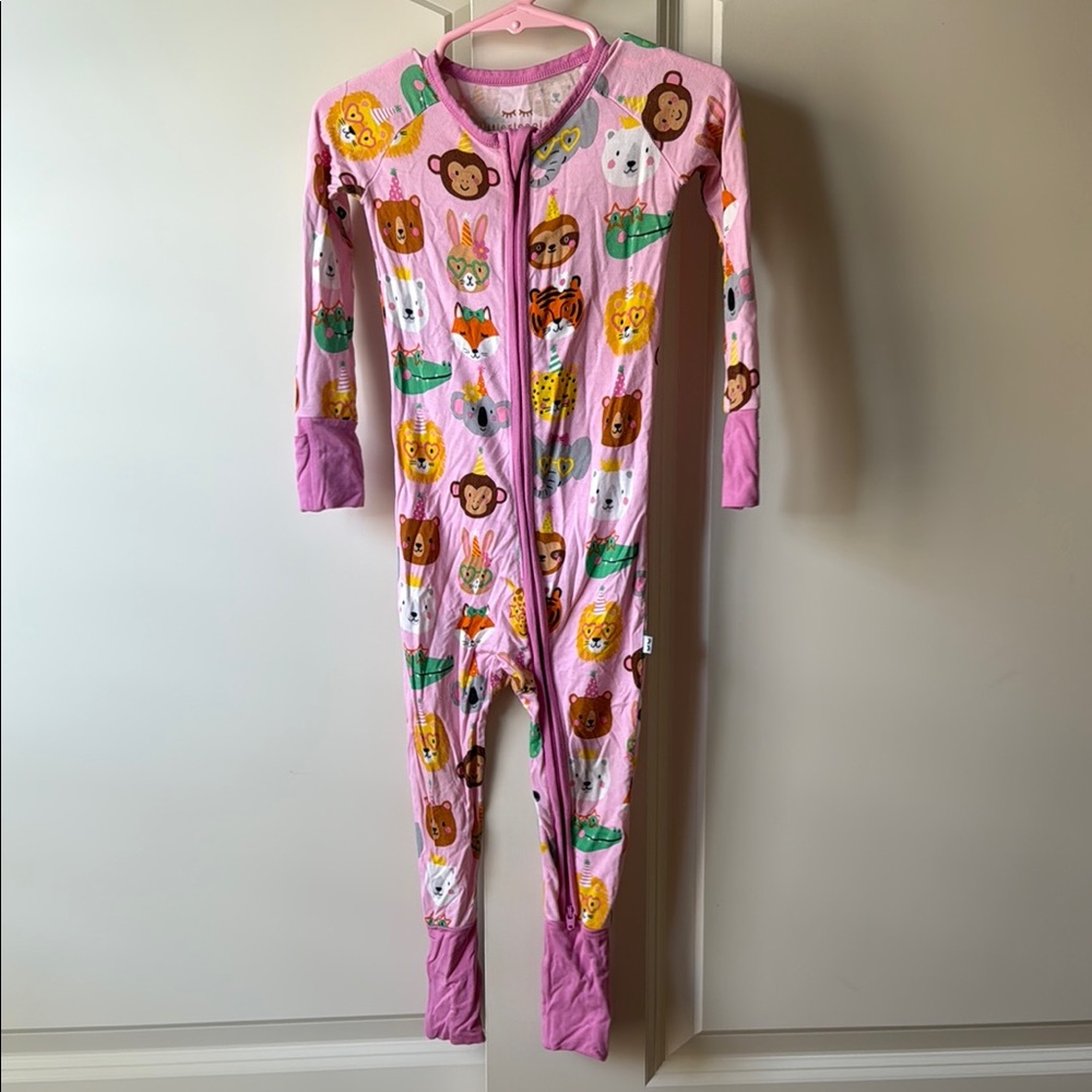 Little Sleepies Pink Animal Print Kids One Piece 12-18m